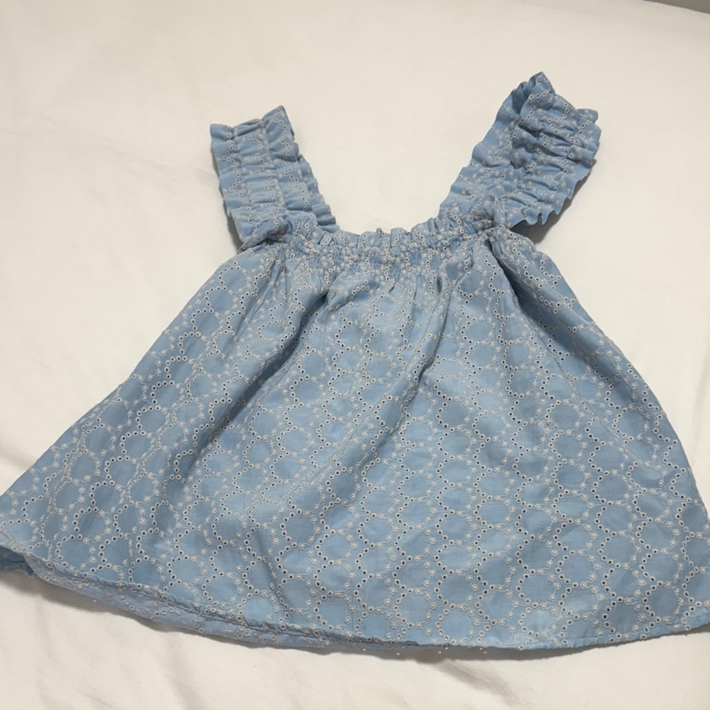 AQUA Blue Eyelet Top